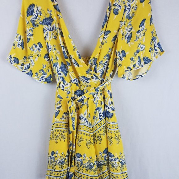 NWT Fun Gold & Blue Row A Romper/Jumpsuit Size XS - Picture 1 of 8